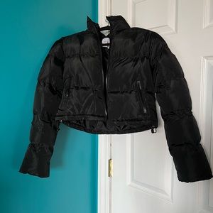 Move by Melissa Black Cropped Puffer Jacket